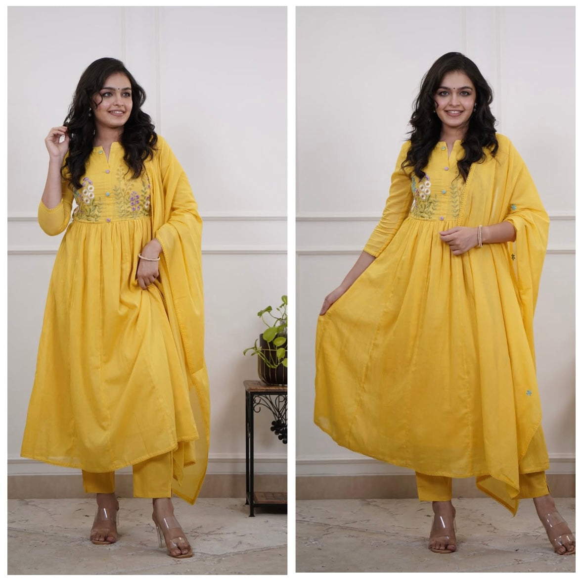 Bannisaa Mustard Magic Embroidered Co-ord Set - Sunshine Yellow Ethnic wear
