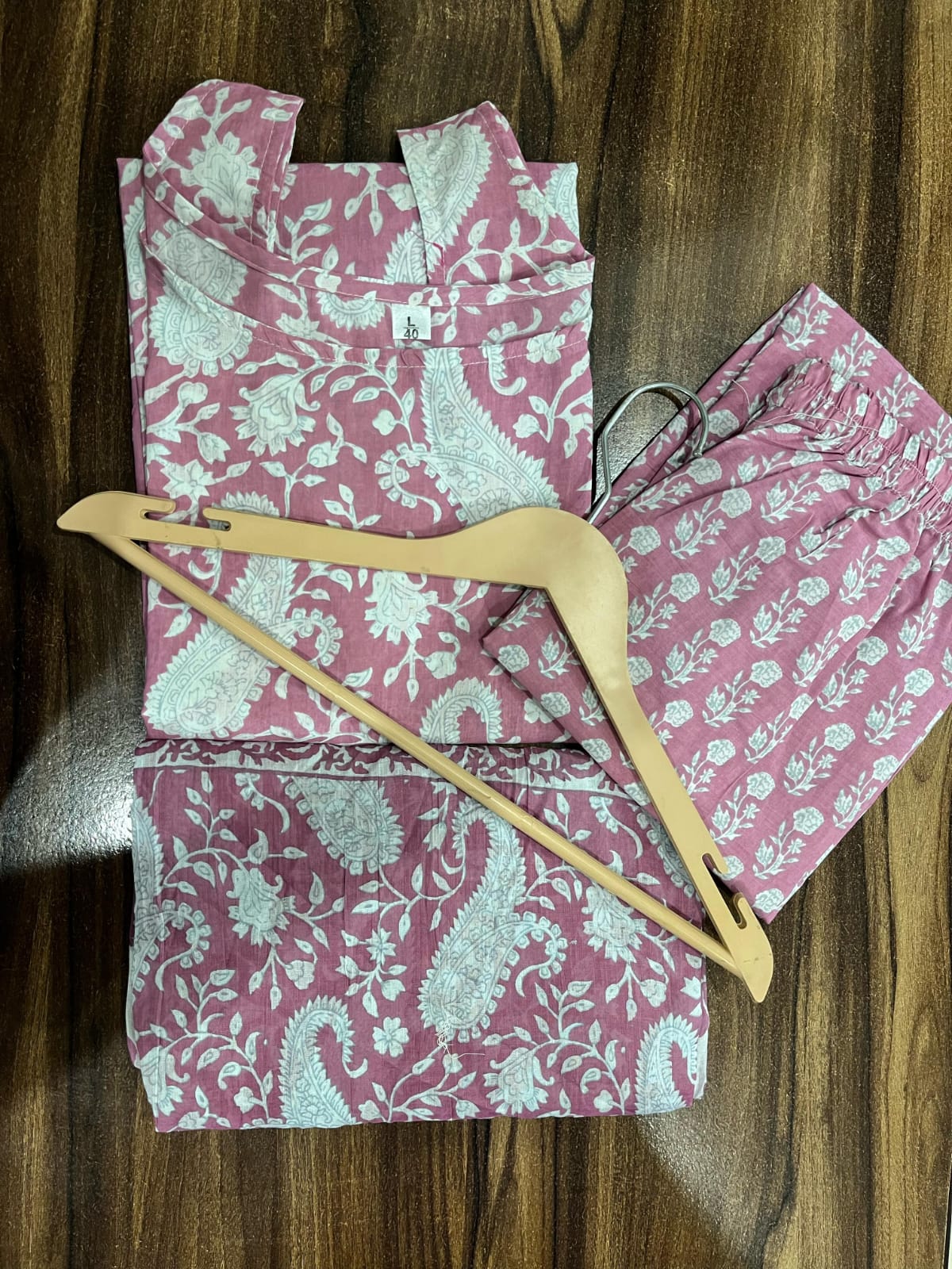 Sky Blue & Pink Paisley Printed Sharara Sleeveless Set - Traditional Block Print with Matching Dupatta (3 piece set)