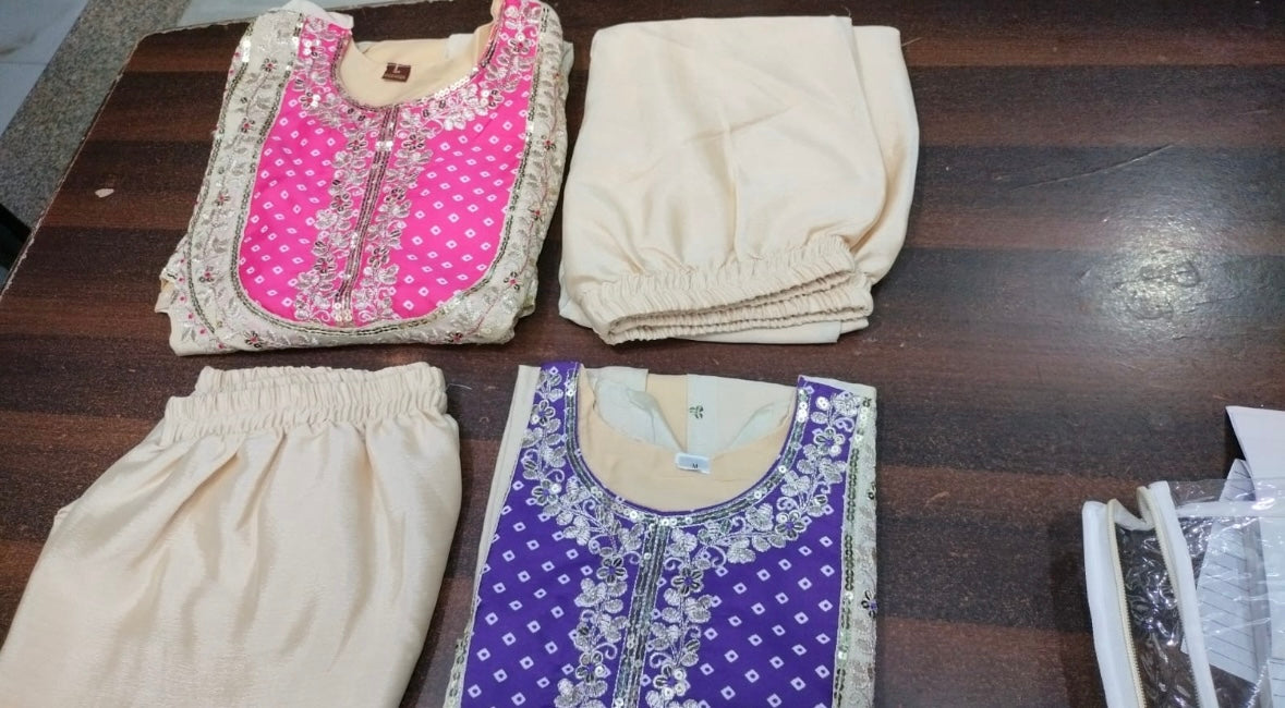 Bannisa Ivory and Purple Co-Ord set