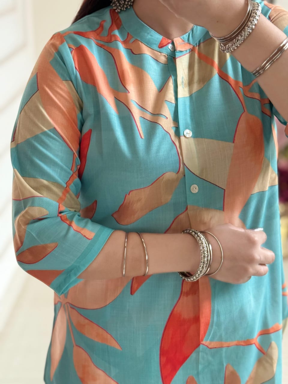 Bannisaa Aqua Tropica Printed Cotton Co-ord Set