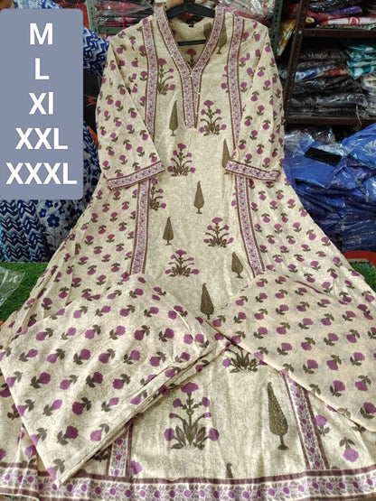 Bannisaa Ivory Bloom Garden Suit Set - Delicate Florals with Rose Gold Embellishments