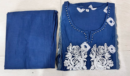 Bannisaa Crimson Rose Embroidered Anarkali Dress - Bohemian Floral with Mirror Work Accents