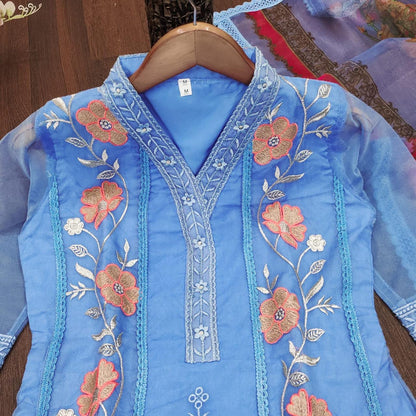 Bannisaa Designer Embroidered Floral Kurta Set with Dupatta (3 piece suit)