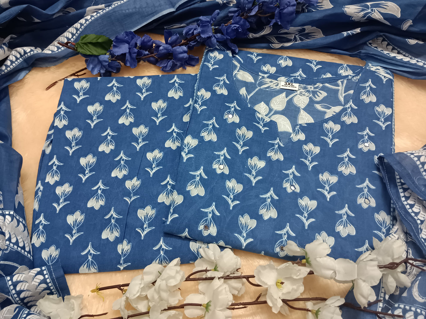 Bannisaa Vibrant Block Print Kurta Set Collection - Traditional Mogul Motif with Contemporary Styling