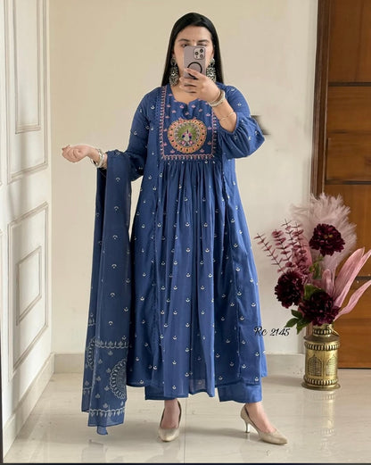 Bannisaa Magenta Gota Work Anarkali Set