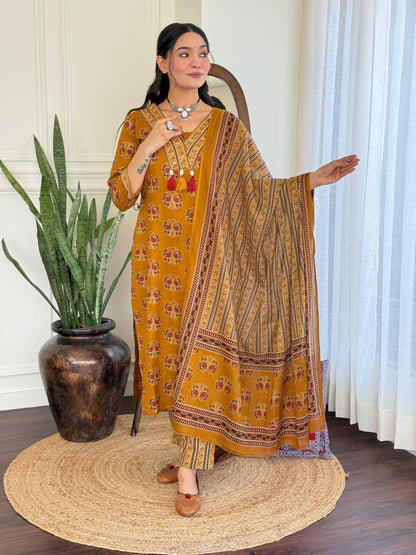 Bannisaa Mustard Bloom 3pc Set