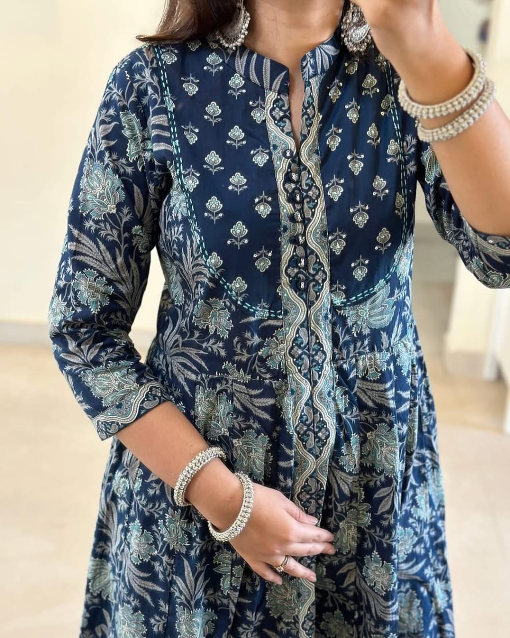 Bannisaa Heritage Mustard Ajrakh Print Anarkali Set - Traditional Block Print with Contemporary Silhouette