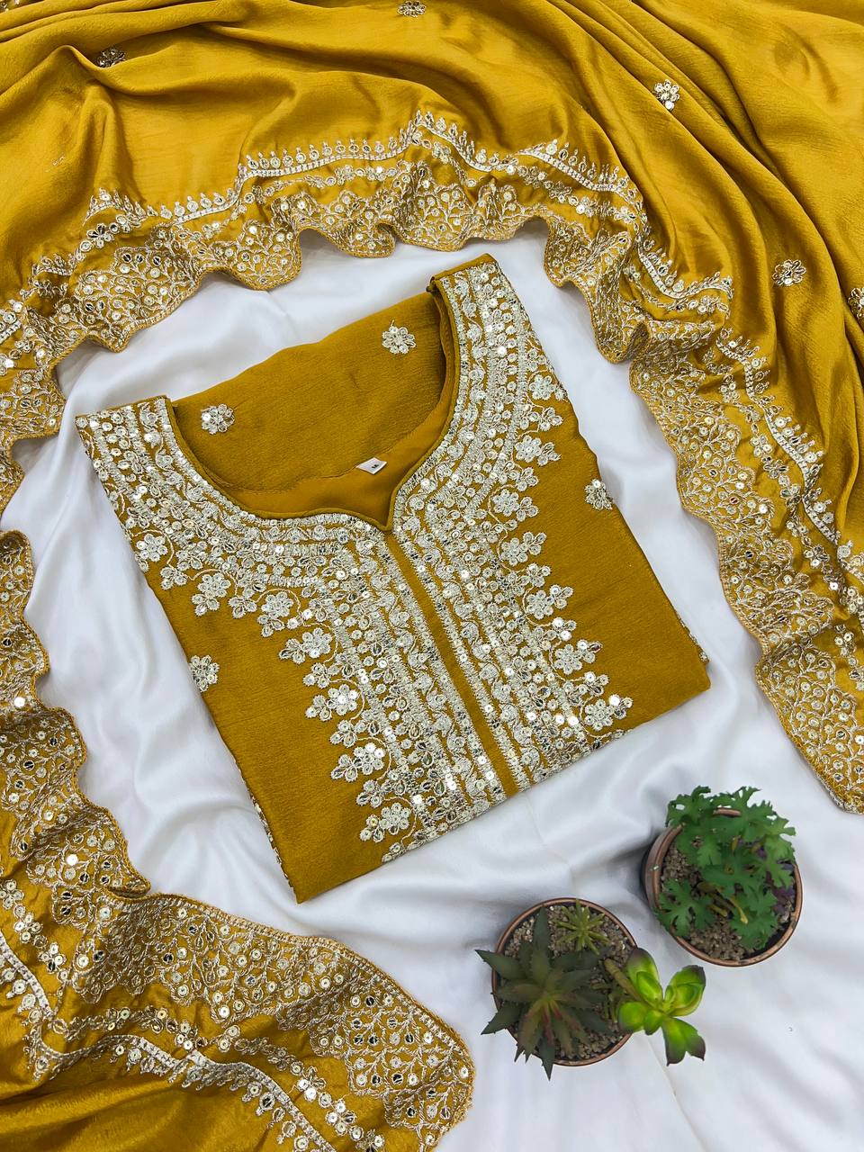 Bannisaa Luxury Embroidered Sharara Set - Heavy Zardozi Work with Golden (3 piece Kurta set)