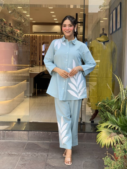 Bannisaa Contemporary Leaf Print Co-ord Collection - Modern Botanical in Four Classic Colors