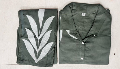 Bannisaa Contemporary Leaf Print Co-ord Collection - Modern Botanical in Four Classic Colors