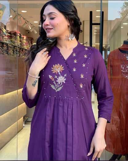 Bannisaa Embroidered Sharara Kurta Set with Dupatta (3 piece suit)