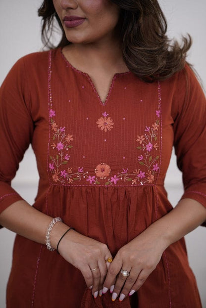 Bannisaa Embroidered Anarkali Kurta Set with Dupatta (3 piece suit)