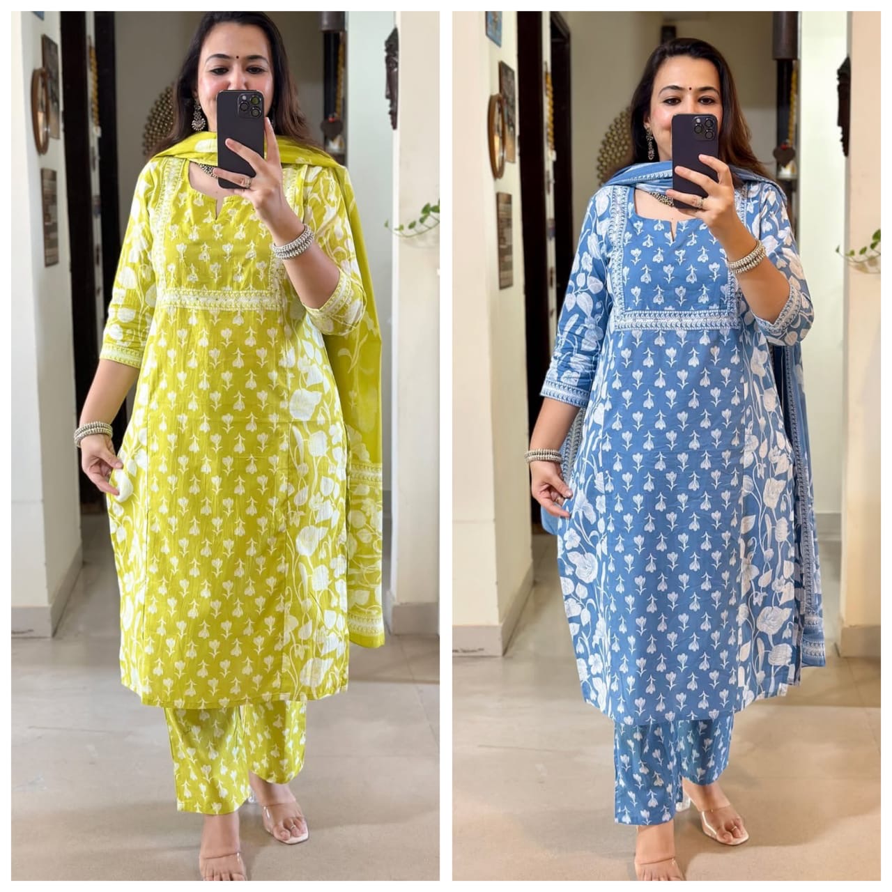 Bannisaa Vibrant Block Print Kurta Set Collection - Traditional Mogul Motif with Contemporary Styling