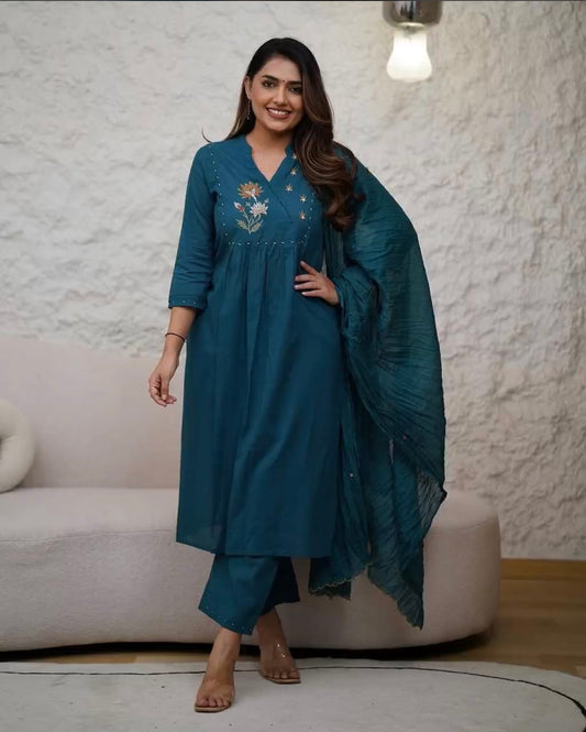 Bannisaa Embroidered Anarkali Kurta Set with Dupatta (3 piece suit)