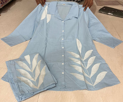 Bannisaa Contemporary Leaf Print Co-ord Collection - Modern Botanical in Four Classic Colors