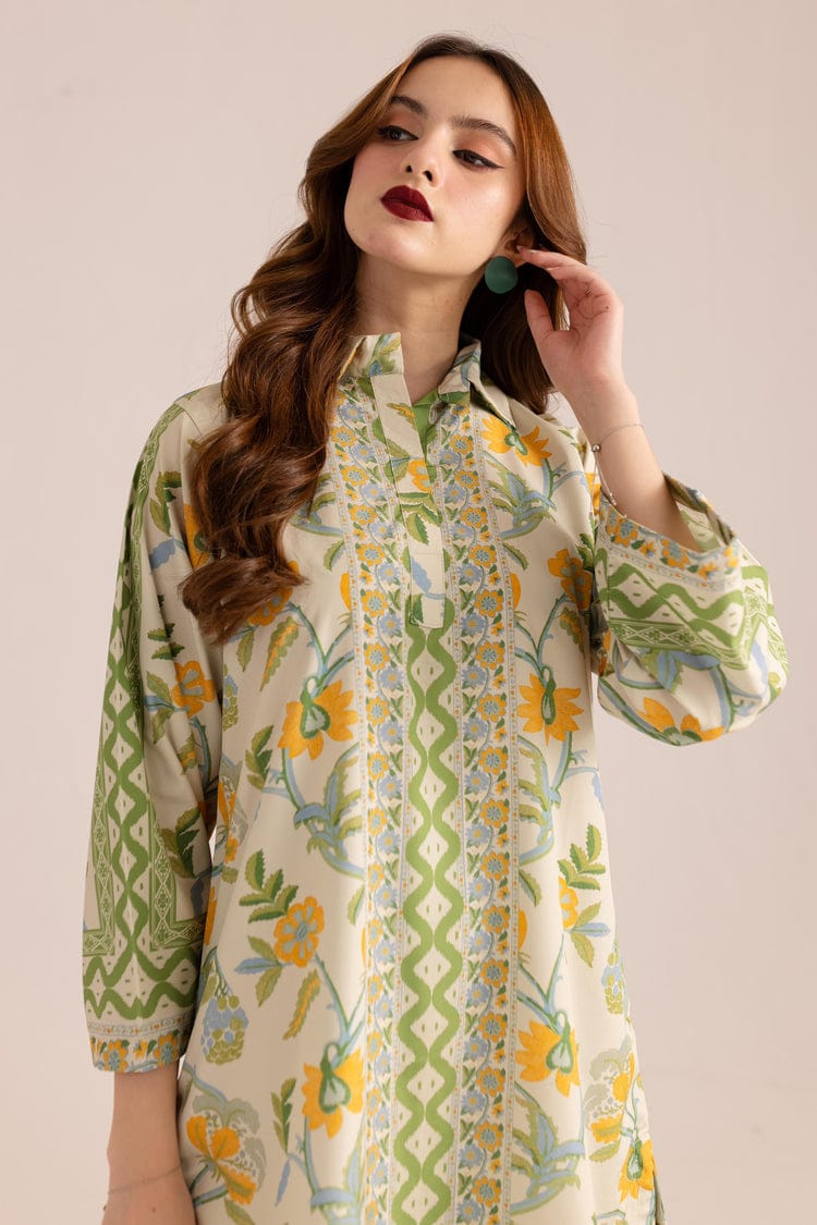 Bannisaa Sunshine Meadow Muslin Printed Co-ord Set - Fresh Green & Yellow Ensemble