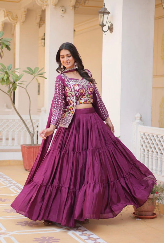 Bannisaa Floral Printed Crop Top & Sharara Set - Traditional Block Print with Tiered Ruffle Design