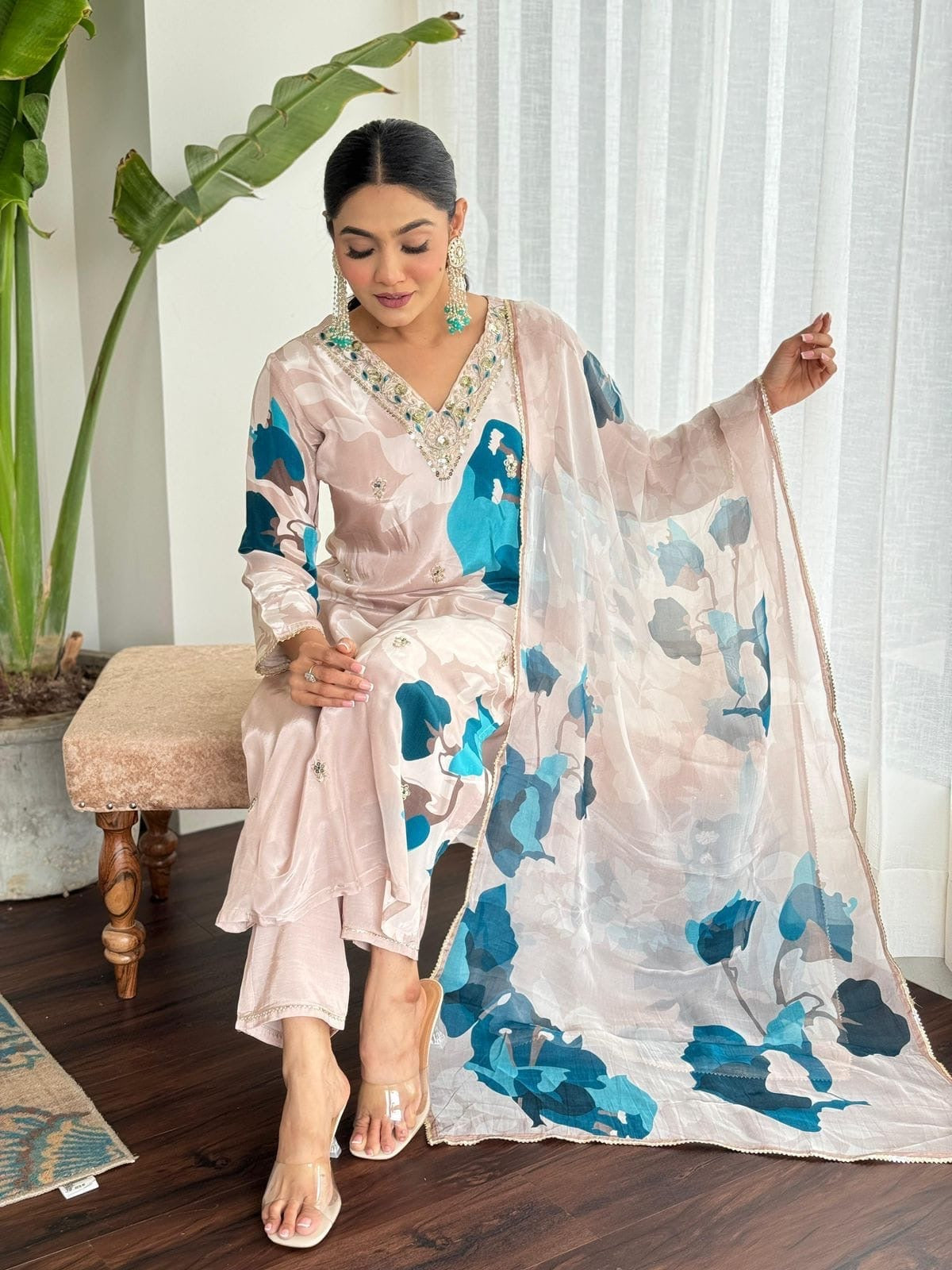 Bannisaa Chanderi silk 3-Piece Kurta Set