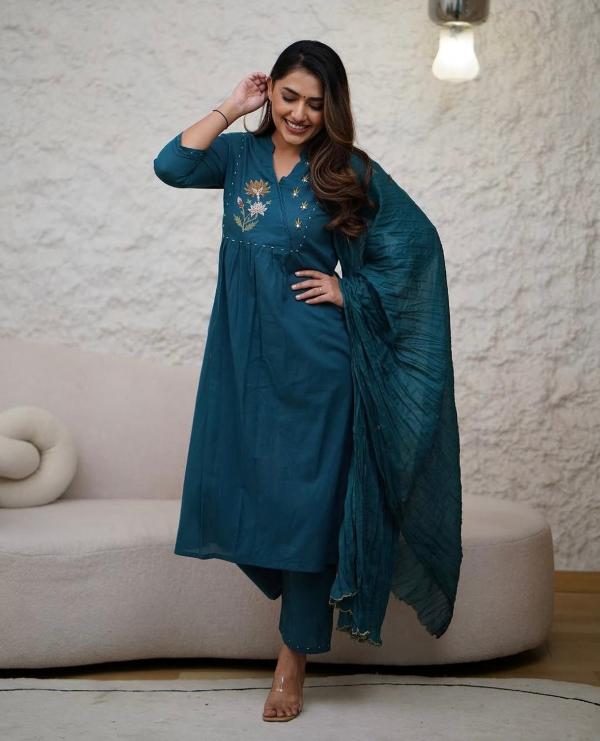 Bannisaa Embroidered Anarkali Kurta Set with Dupatta (3 piece suit)