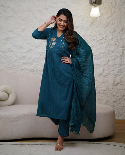 Bannisaa Embroidered Anarkali Kurta Set with Dupatta (3 piece suit)