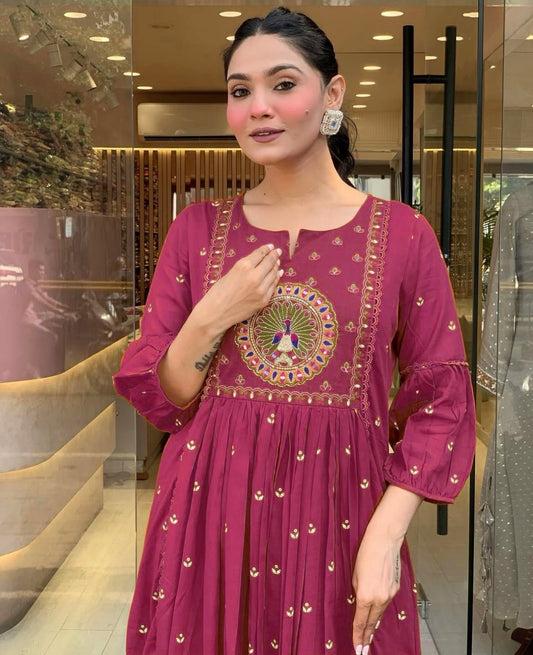 Bannisaa Magenta Gota Work Anarkali Set