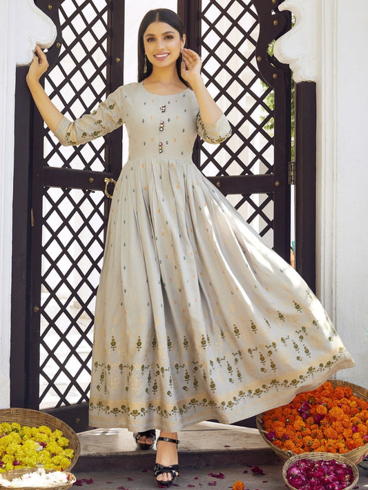 Bannisaa Pearl Elegance ankle length Anarkali Gown/Kitta