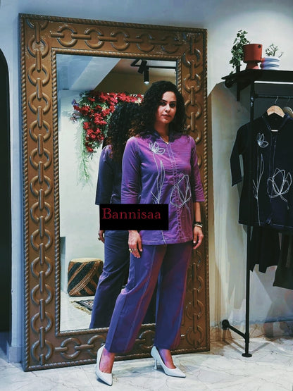 Bannisaa Ultimate Glam Fuchsia Pink, Blue and Purple Co-ord Set