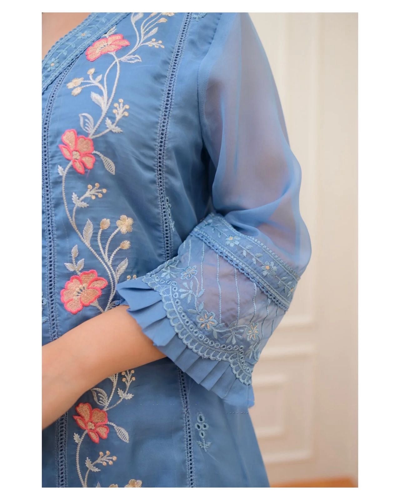 Bannisaa Designer Embroidered Floral Kurta Set with Dupatta (3 piece suit)