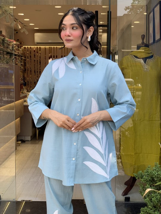 Bannisaa Contemporary Leaf Print Co-ord Collection - Modern Botanical in Four Classic Colors