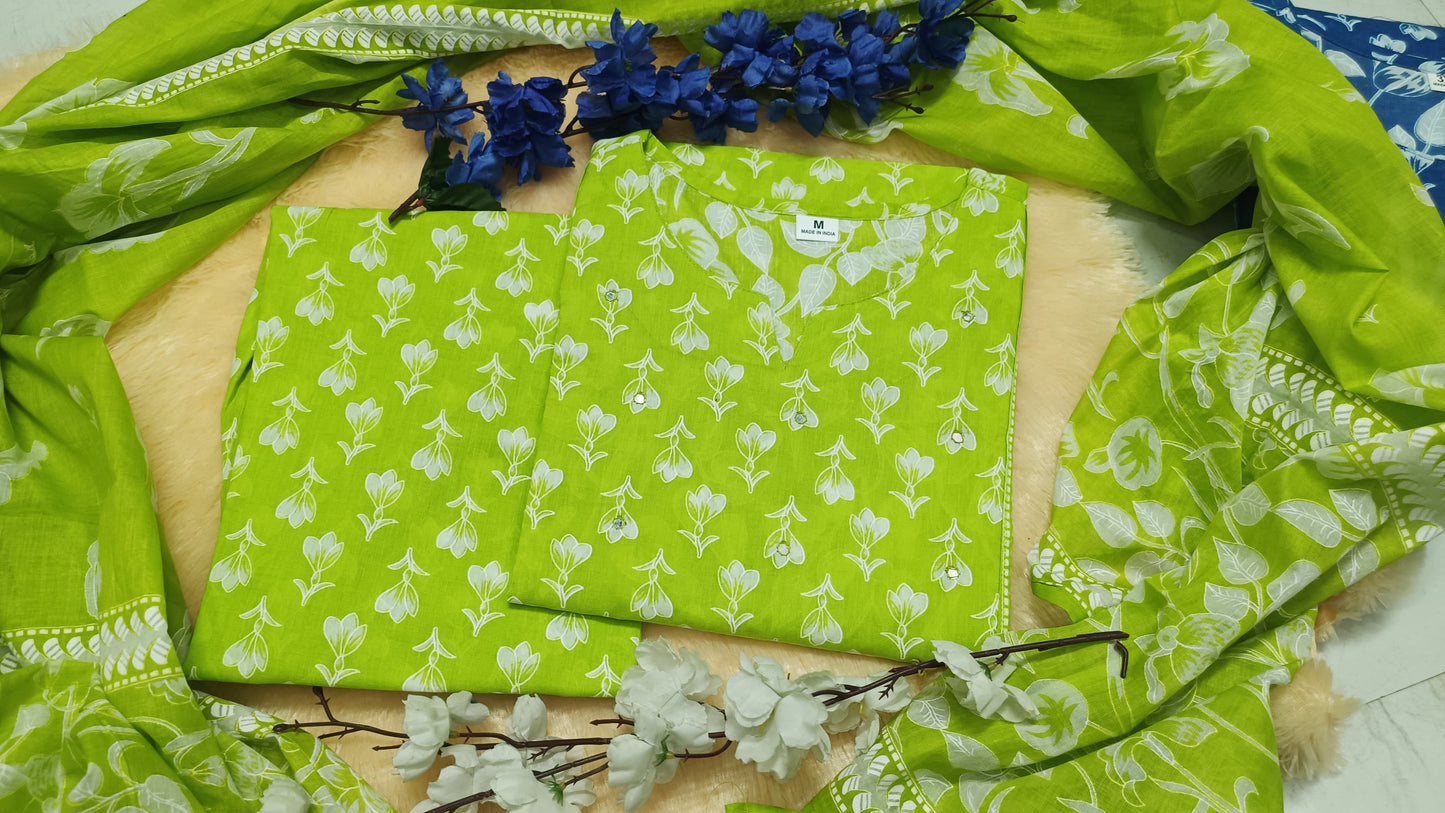 Bannisaa Vibrant Block Print Kurta Set Collection - Traditional Mogul Motif with Contemporary Styling