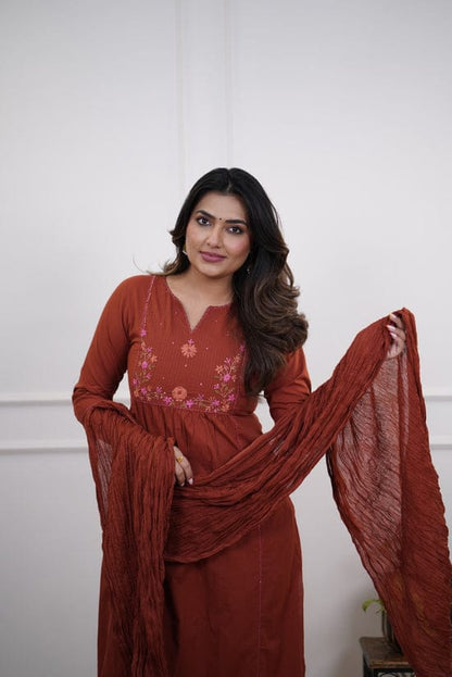 Bannisaa Embroidered Anarkali Kurta Set with Dupatta (3 piece suit)