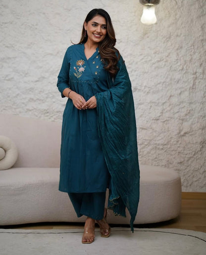 Bannisaa Embroidered Anarkali Kurta Set with Dupatta (3 piece suit)