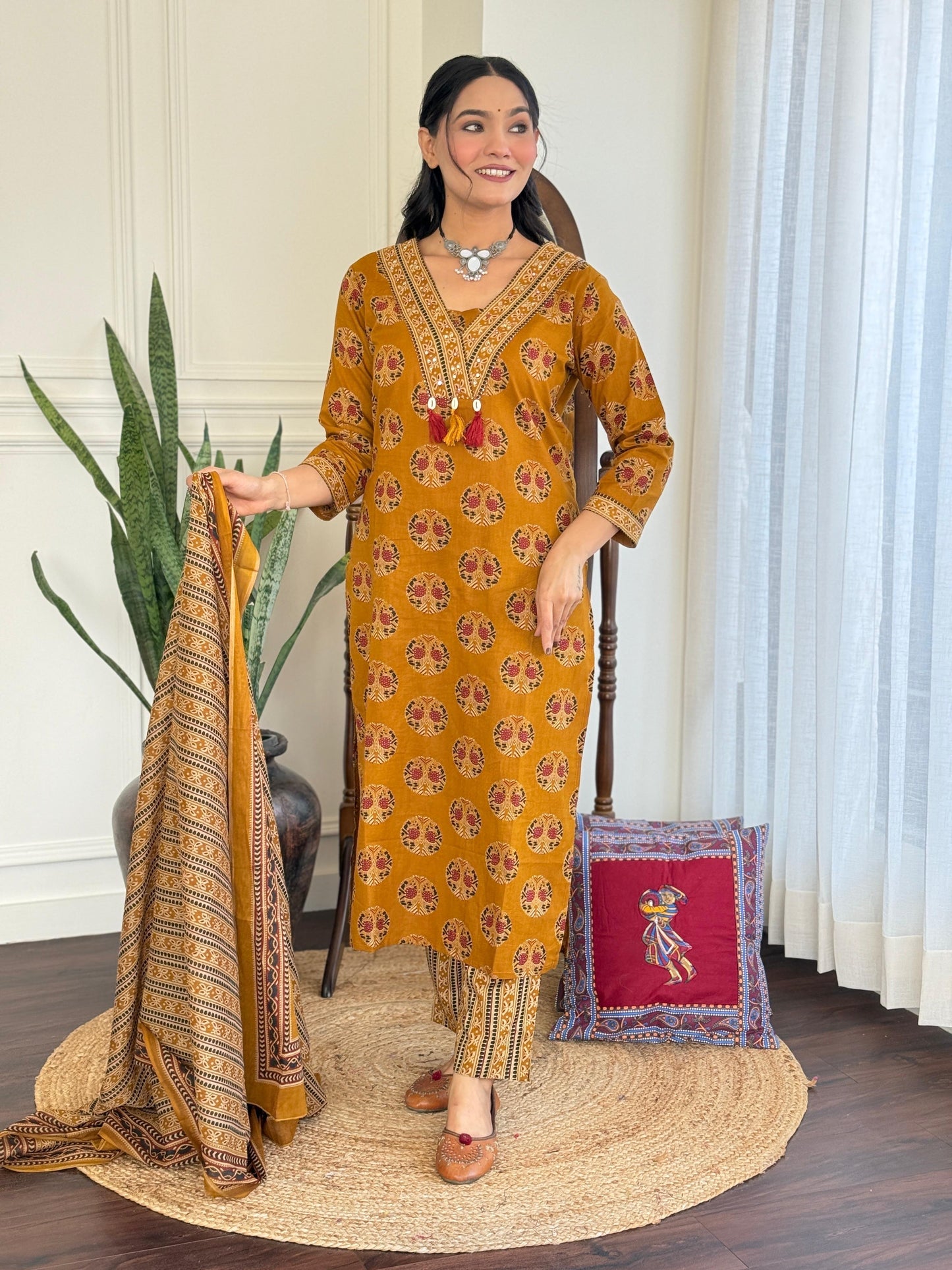 Bannisaa Mustard Bloom 3pc Set