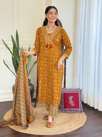 Bannisaa Mustard Bloom 3pc Set