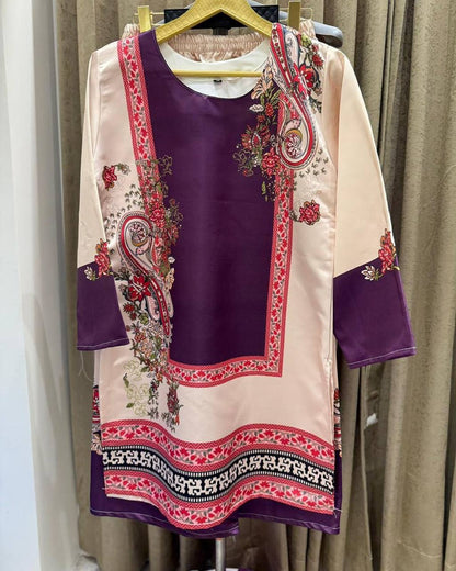 Bannisaa Beige and Plum Printed Co-ord set