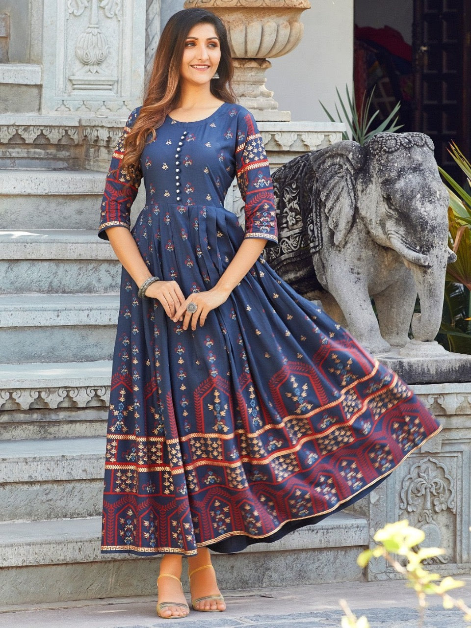 Bannisaa Heavy Rayon Designer Anarkali Ankle length Gown/Kurta