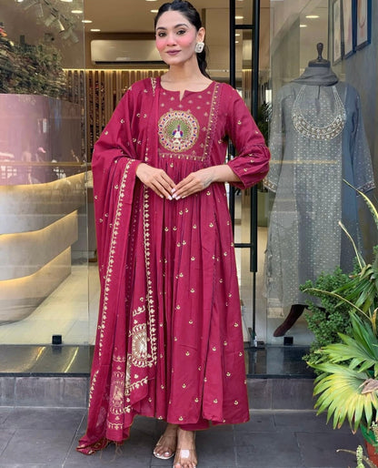 Bannisaa Magenta Gota Work Anarkali Set