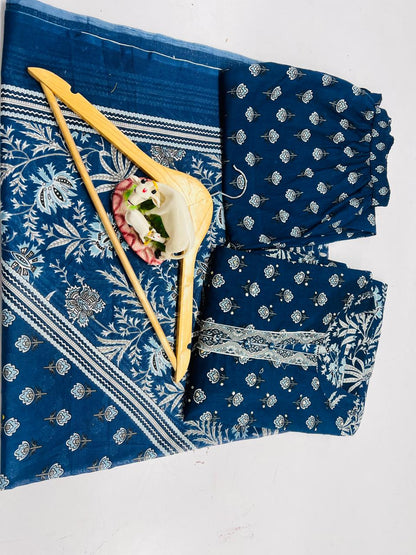 Bannisaa Heritage Mustard Ajrakh Print Anarkali Set - Traditional Block Print with Contemporary Silhouette