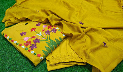 Bannisaa Sunshine Blossom Anarkali Set - Vibrant Florals with Multicolor Embroidered Yoke