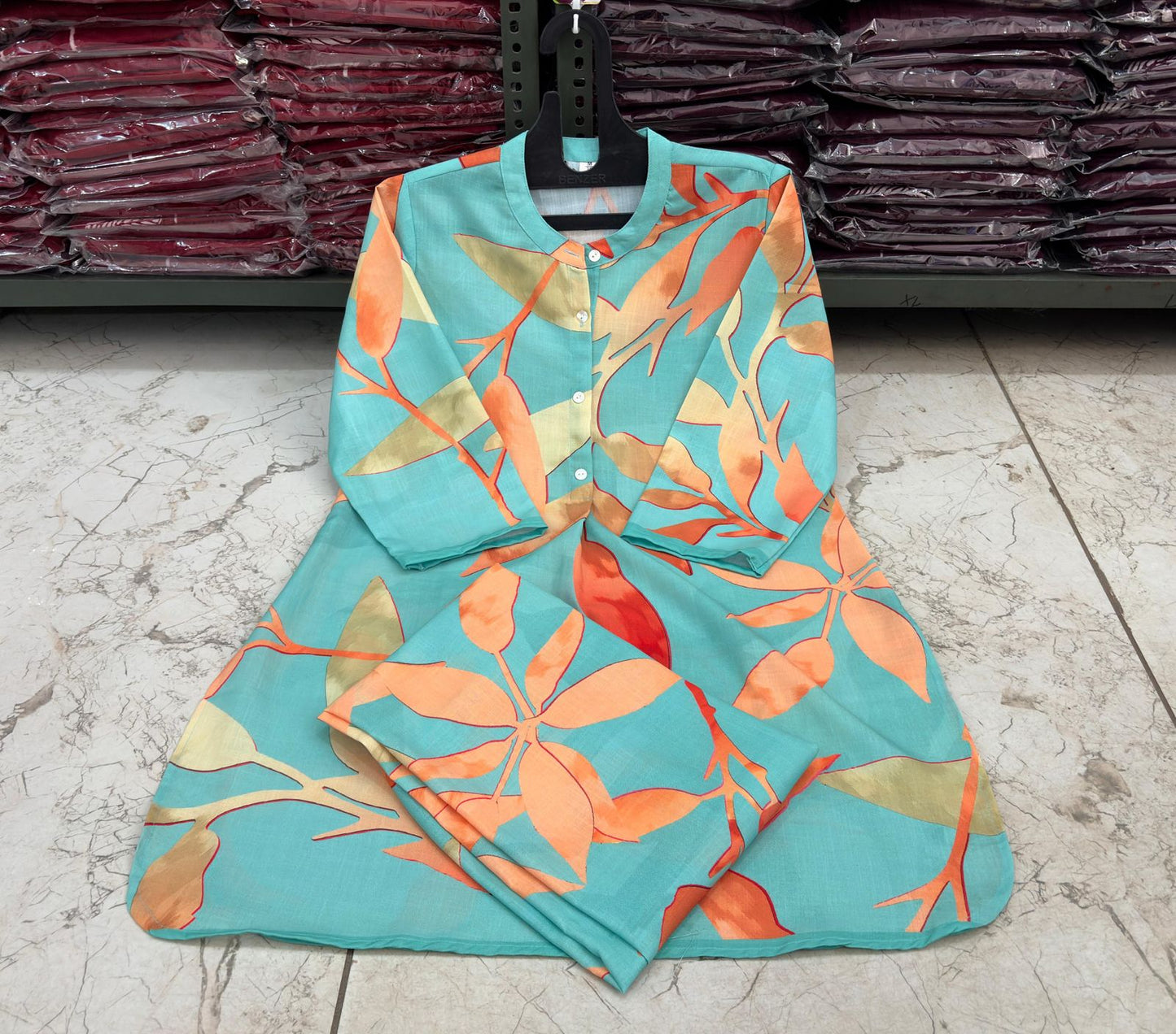 Bannisaa Aqua Tropica Printed Cotton Co-ord Set