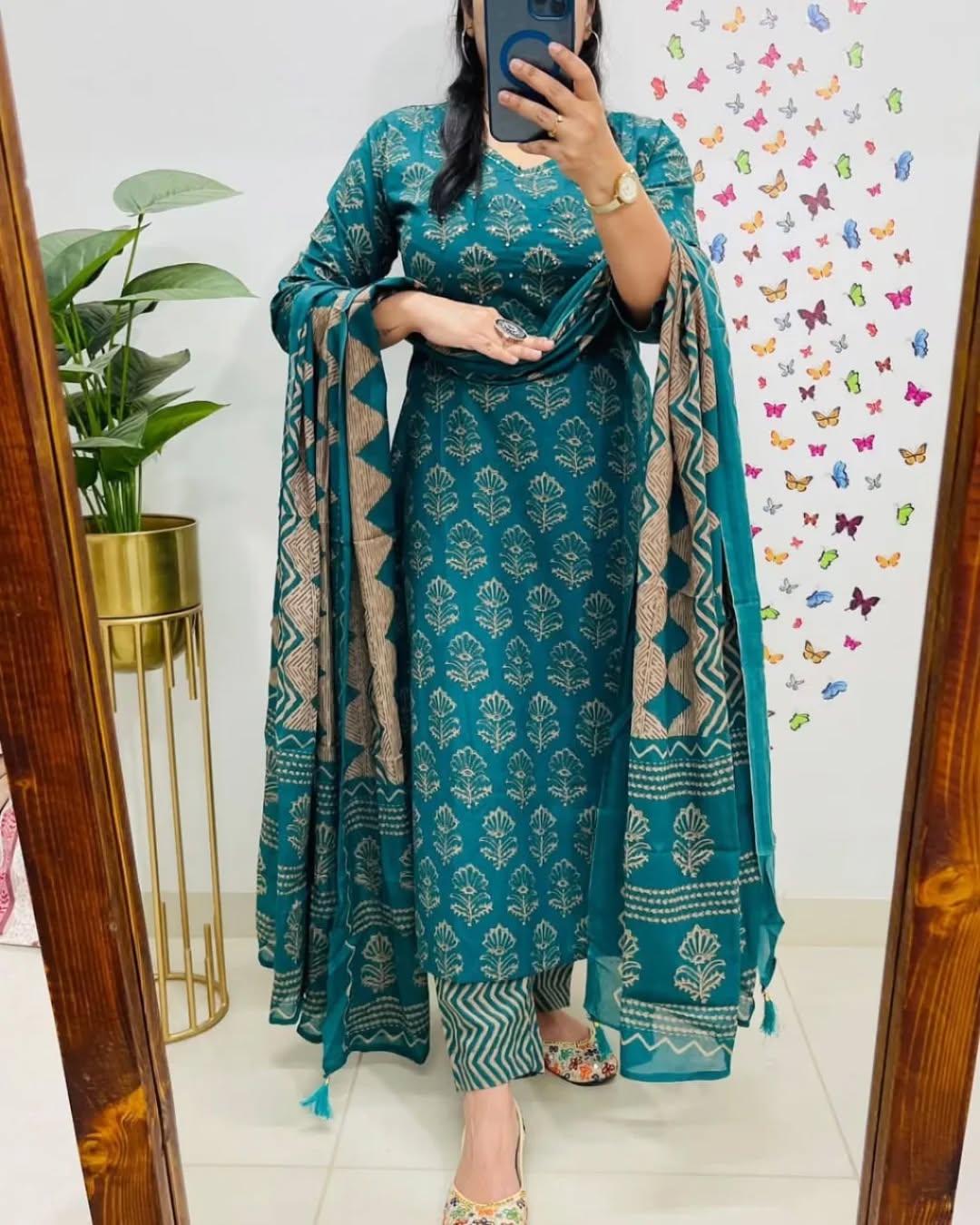 Bannisaa Ultimate Glam Navy Blue  & Teal Co-ord Set