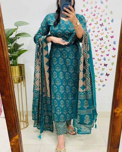 Bannisaa Ultimate Glam Navy Blue  & Teal Co-ord Set