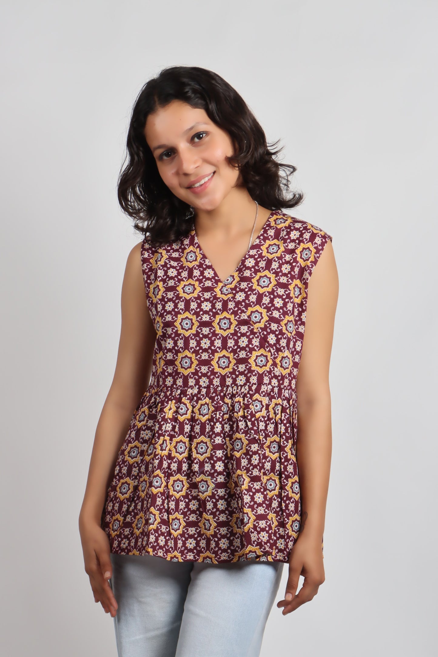 Bannisaa Vintage Garden Peplum Kurti