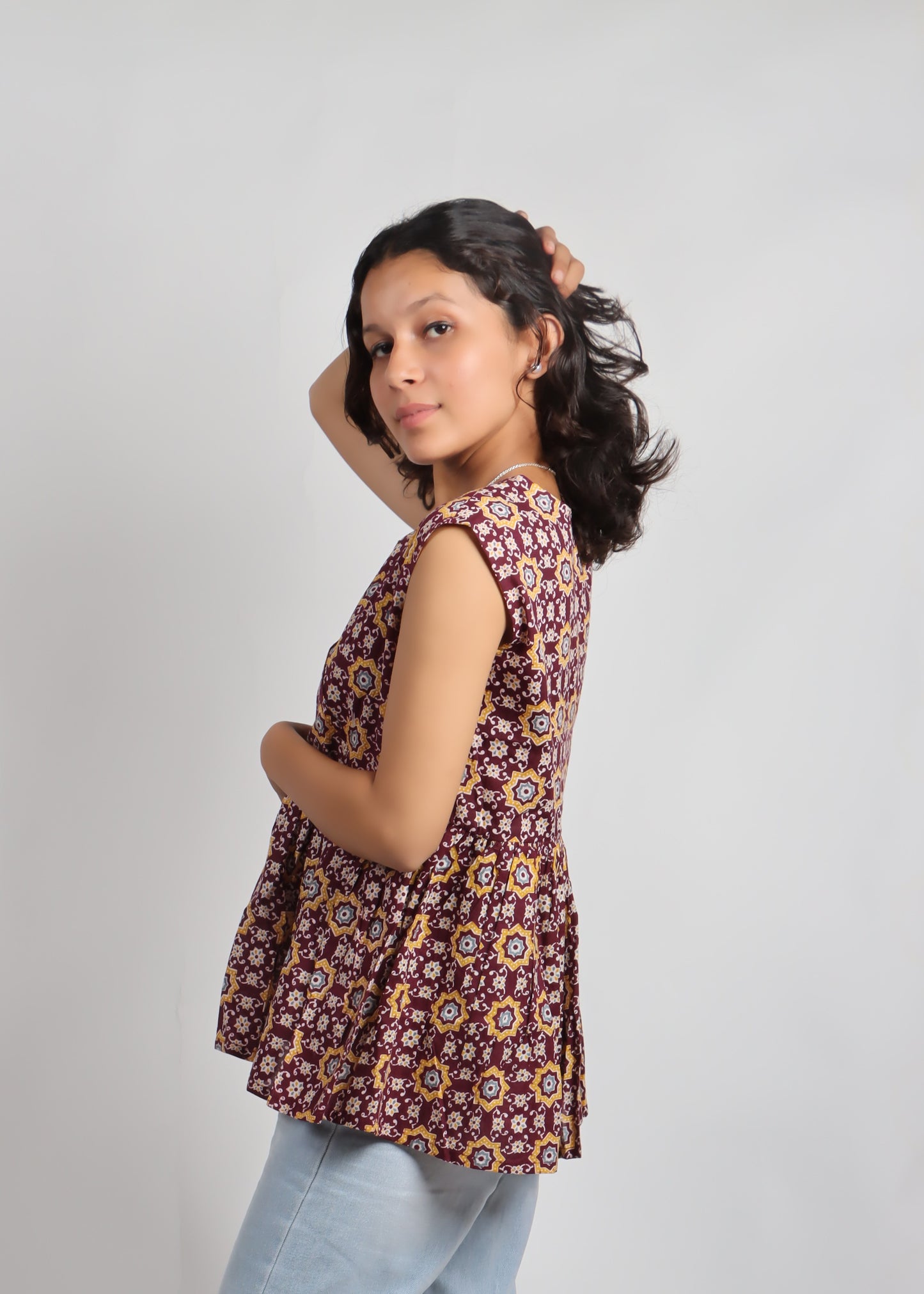 Bannisaa Vintage Garden Peplum Kurti