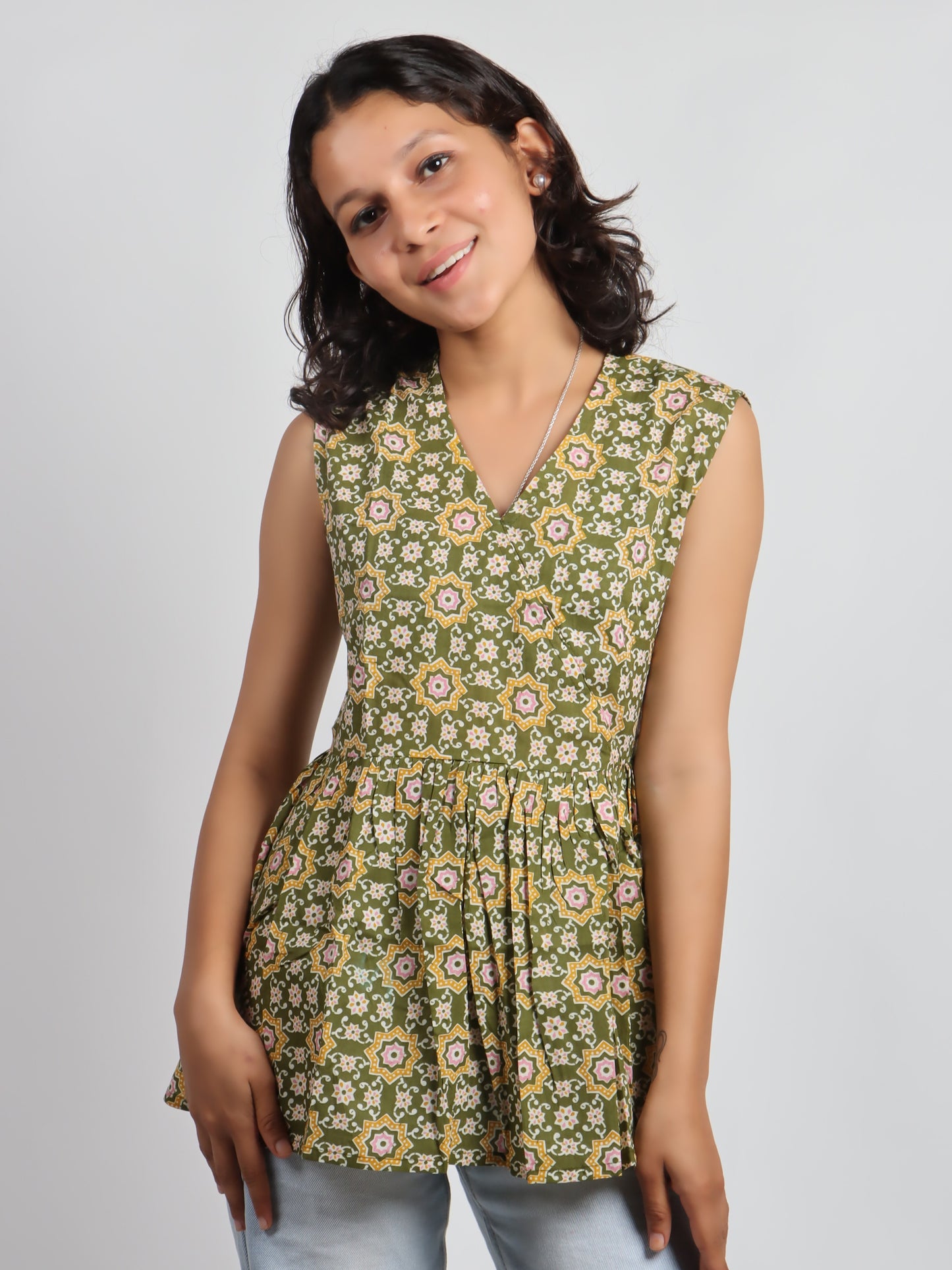 Bannisaa Vintage Garden Peplum Kurti