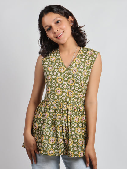 Bannisaa Vintage Garden Peplum Kurti