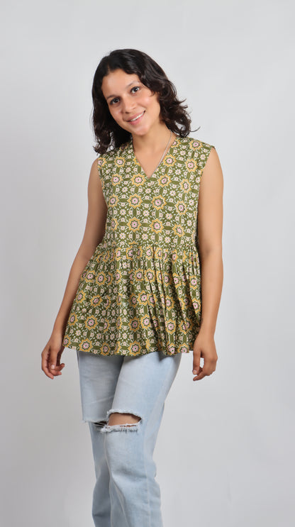 Bannisaa Vintage Garden Peplum Kurti