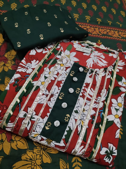 Bannisaa Ruby Floral Print Kurti Set